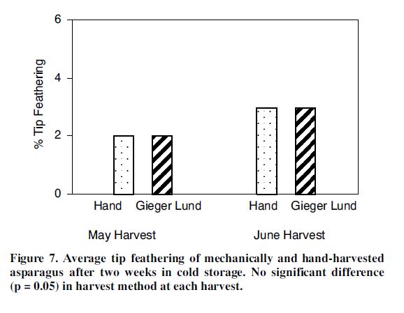 Asparagus harvester spear quality graph